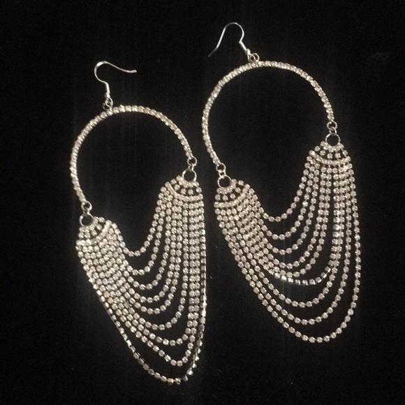 Bling Drape Rhinestone New Year’s Eve Earrings!!! - Picture 5 of 5